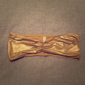 Metallic Gold Bandeau Bra